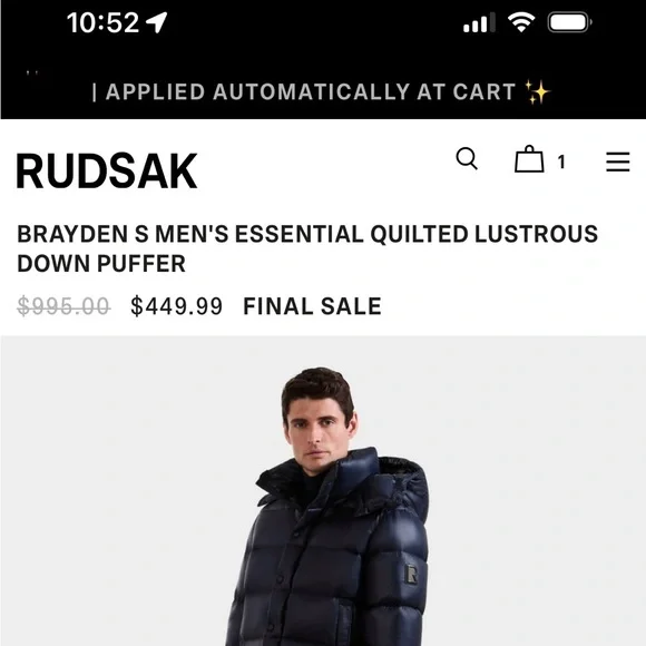 RUDSAK Men's Midnight Puffer Jacket - Picture 8 of 11
